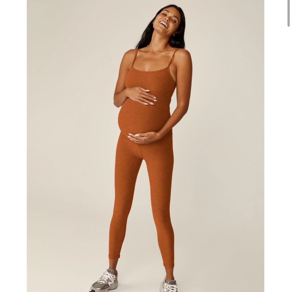 Women's Brown Maternity Jumpsuit